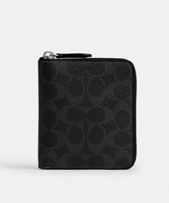 ＜COACH＞ジップ　アラウンド　コイン　ウォレット・シグネチャー　キャンバス